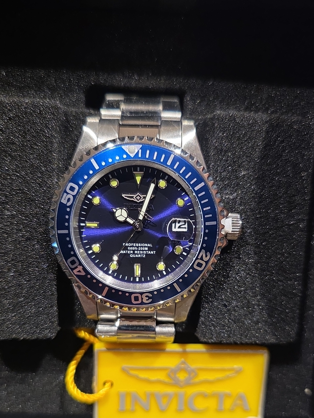 Invicta Blue Dial Stainless Steel Pro Diver Watch